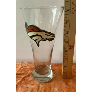 Denver‎ Broncos Football Logo Pewter 8in Pilsner Beer Glass NFL.